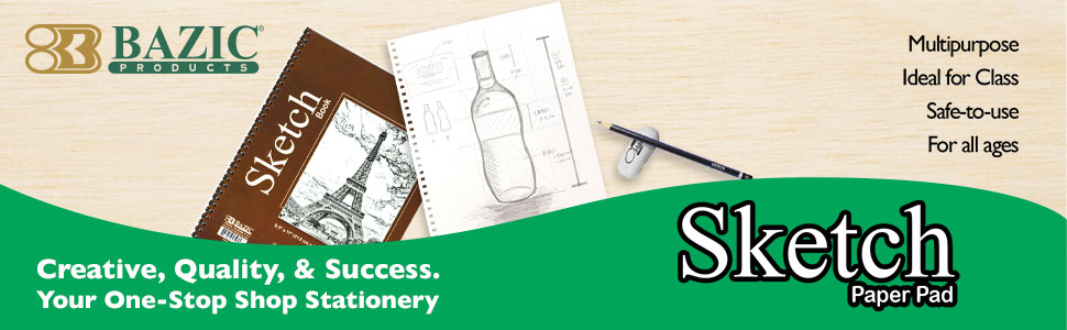 thumbnail video image 2 of BAZIC Sketch Book 30 Ct. 8.5" X 11" Spiral Side Sketchbook Drawing Pads, 1-Pack, 2 of 8