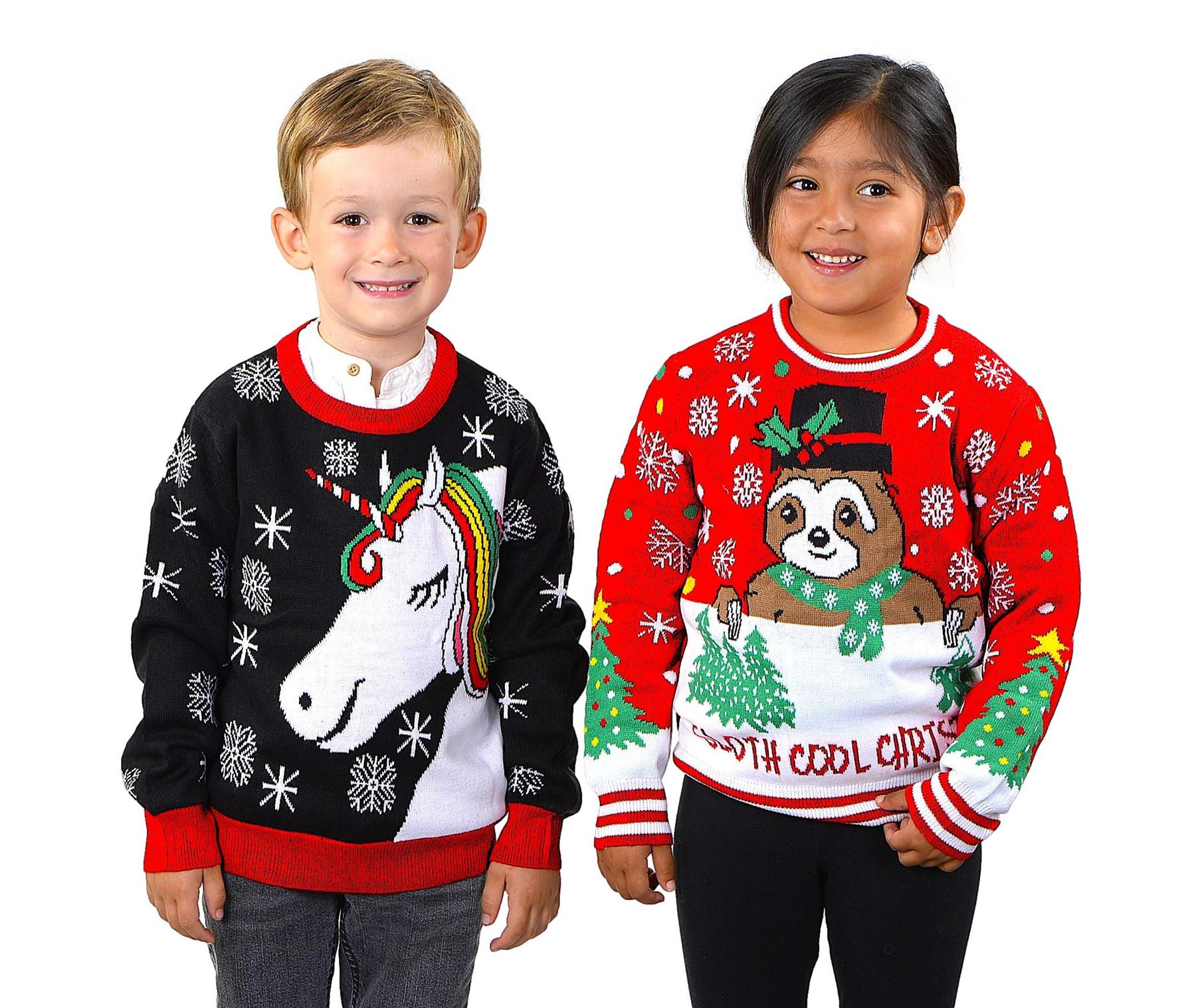 thumbnail video image 2 of Socal Look Kids Christmas Sweater, Children's Acrylic Holiday Pullover for Boys & Girls, 5-6 Years, 2 of 12