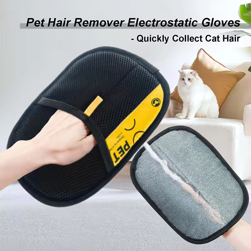 thumbnail video image 2 of Double Sided Pet Hair Remover Glove, Grooming Glove, Reusable Deshedding, for Dog Washing, Pet Care, Dog Grooming, Large Breed, Small Breed, Foldable Portable, Soft Touch Material, for Home, Vsgery, 2 of 11