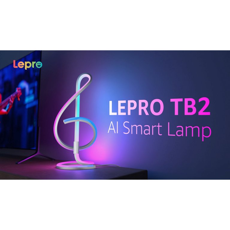 Lepro TB2 AI LED Table Lamp, Color Changing Nightstand Light, APP