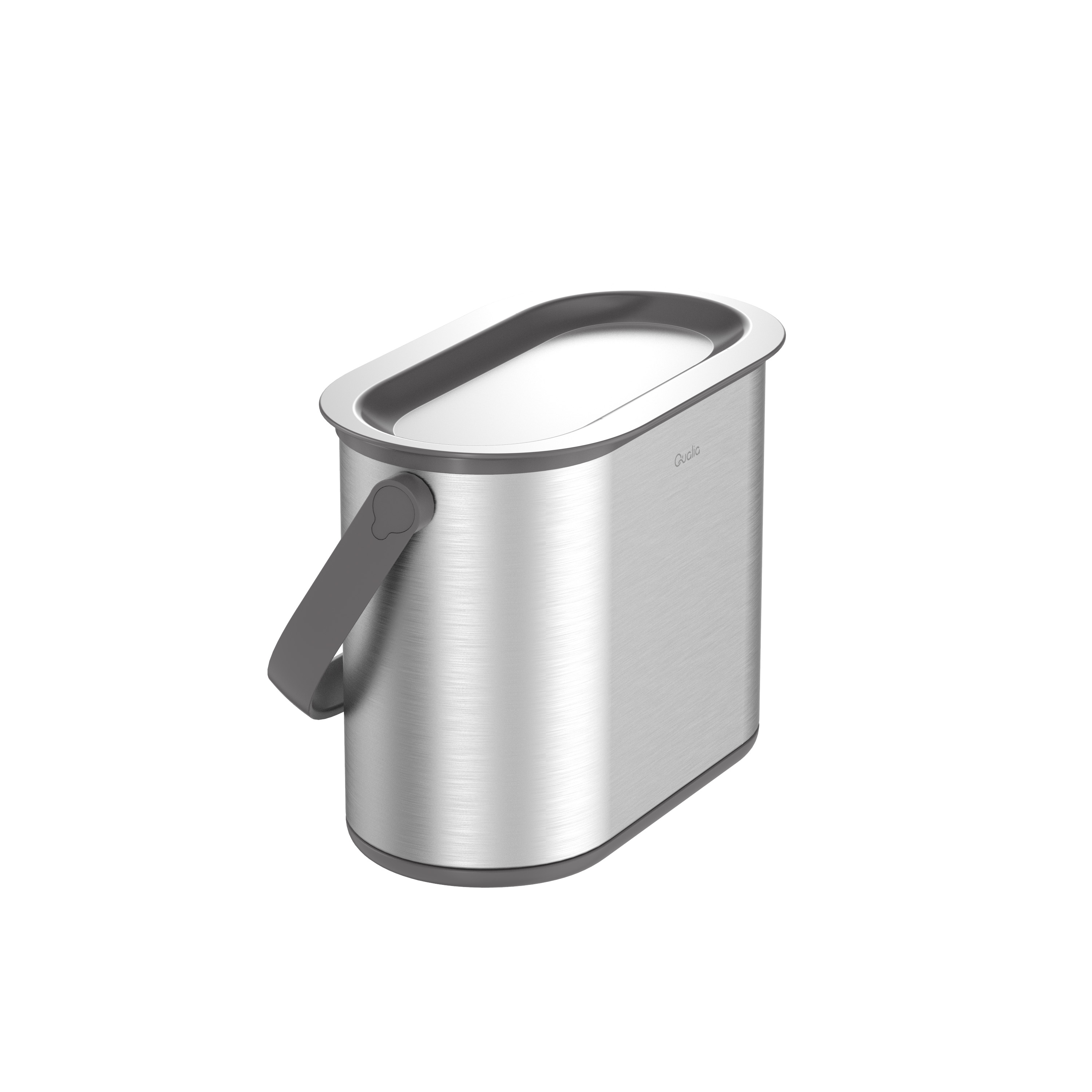 Qualia 1 Gal. Stainless Steel Slim Multi-Purpose Countertop Compost Trash  Can with Gray Lid TC10005 - The Home Depot