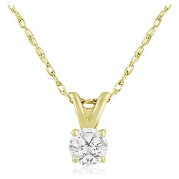 thumbnail video image 2 of SuperJeweler 14 Karat Yellow Gold 1/6 Carat Diamond Solitaire Necklace for Women, 18 Inches, Diamond Necklace for Women, 2 of 8
