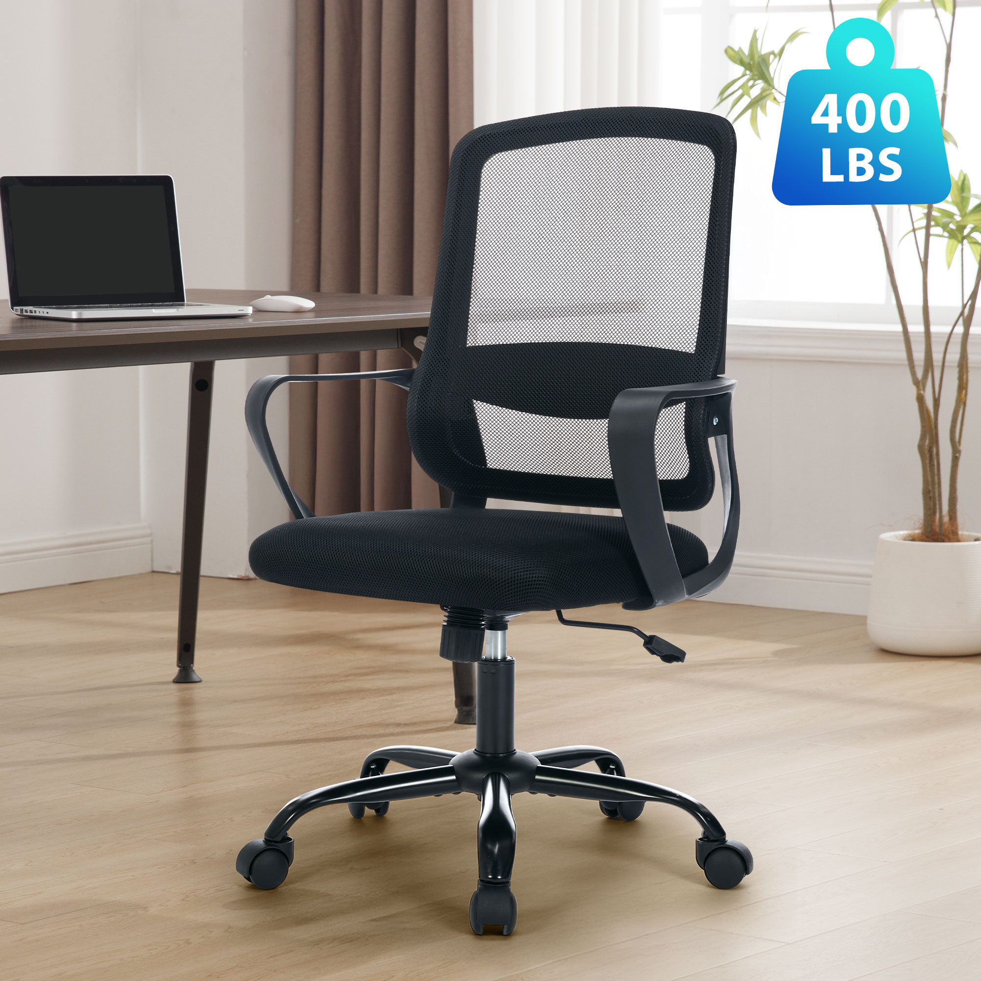 thumbnail video image 2 of JONPONY Big and Tall Office Chair 400LBS Ergonomic Office Chair with Lumbar Support, Adjustable Armrest and Headrest Mesh Chair,8 Hours Heavy Duty Design,Black, 2 of 9