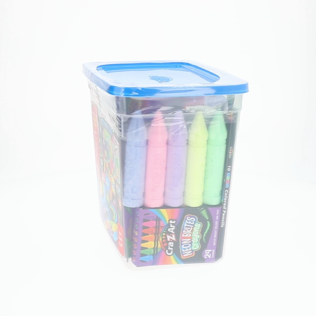 Cra-Z-Art Neon Brights Activity Tub, Multi-Color Drawing Set with