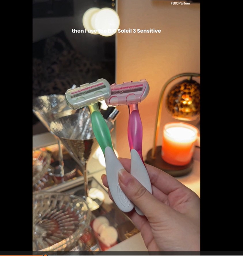 thumbnail video image 2 of BIC Soleil 3 Sensitive Women's Disposable Razors, 3 Blades, 2 Piece Razor Set, 2 of 11
