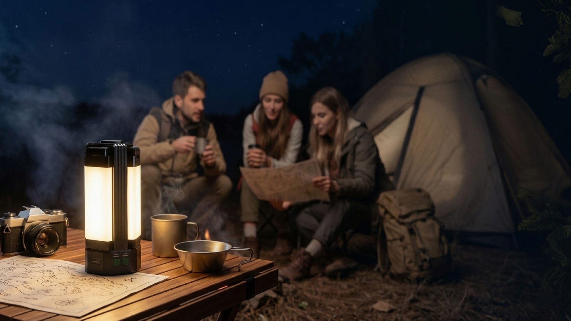 thumbnail video image 2 of Rechargeable 10400mAh LED Camping Light, 2200LM Lantern for Power Outages, Flashlights for Emergency with Power Bank,Stepless Dimming & 5 Modes, Hook & Magnetic Base for Outdoor, Home, Hurricane, 2 of 10