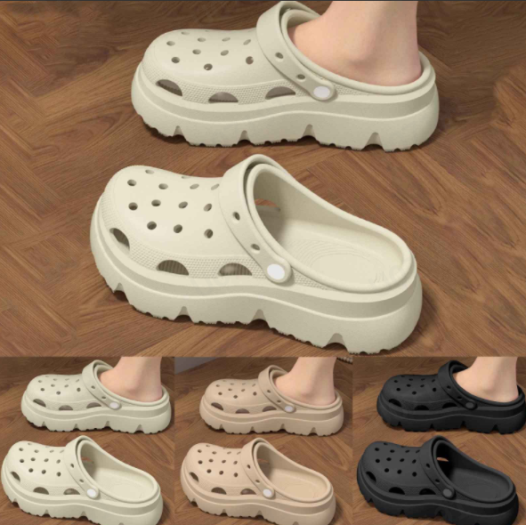 thumbnail video image 2 of GPOECD Summer Clogs Unisex Solid Color Comfort Classic Couple Matching Shoes Soft Lightweight On Beach Garden Outdoor Shoes Z8261-Khaki,9, 2 of 7
