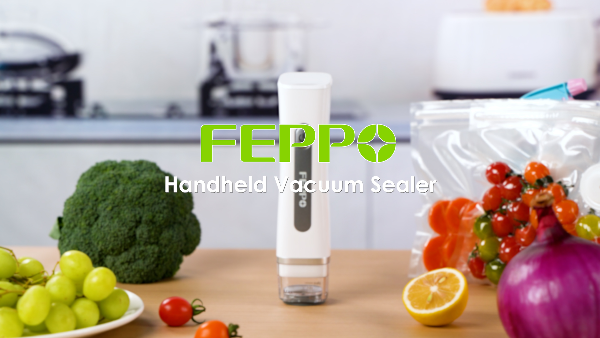 thumbnail video image 2 of FEPPO Handheld Vacuum Sealer, Compact Vacuum Sealer for food with Visible Water Tank, 30 Reusable Bags Included, 6X Longer Freshness (Black), 2 of 9