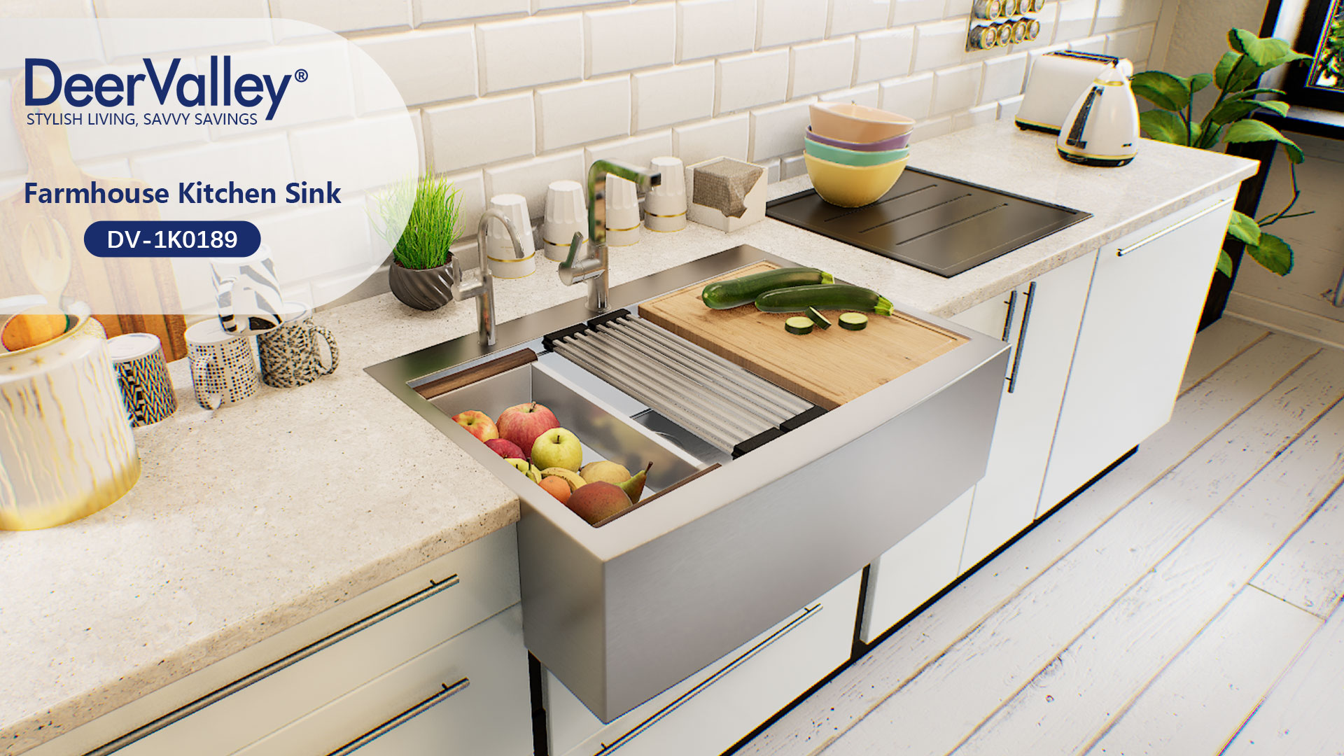 thumbnail video image 2 of Silver Grey Stainless Steel Rectangular 30 in. Single Bowl Farmhouse Apron Workstation Kitchen Sink with Accessories, 2 of 14