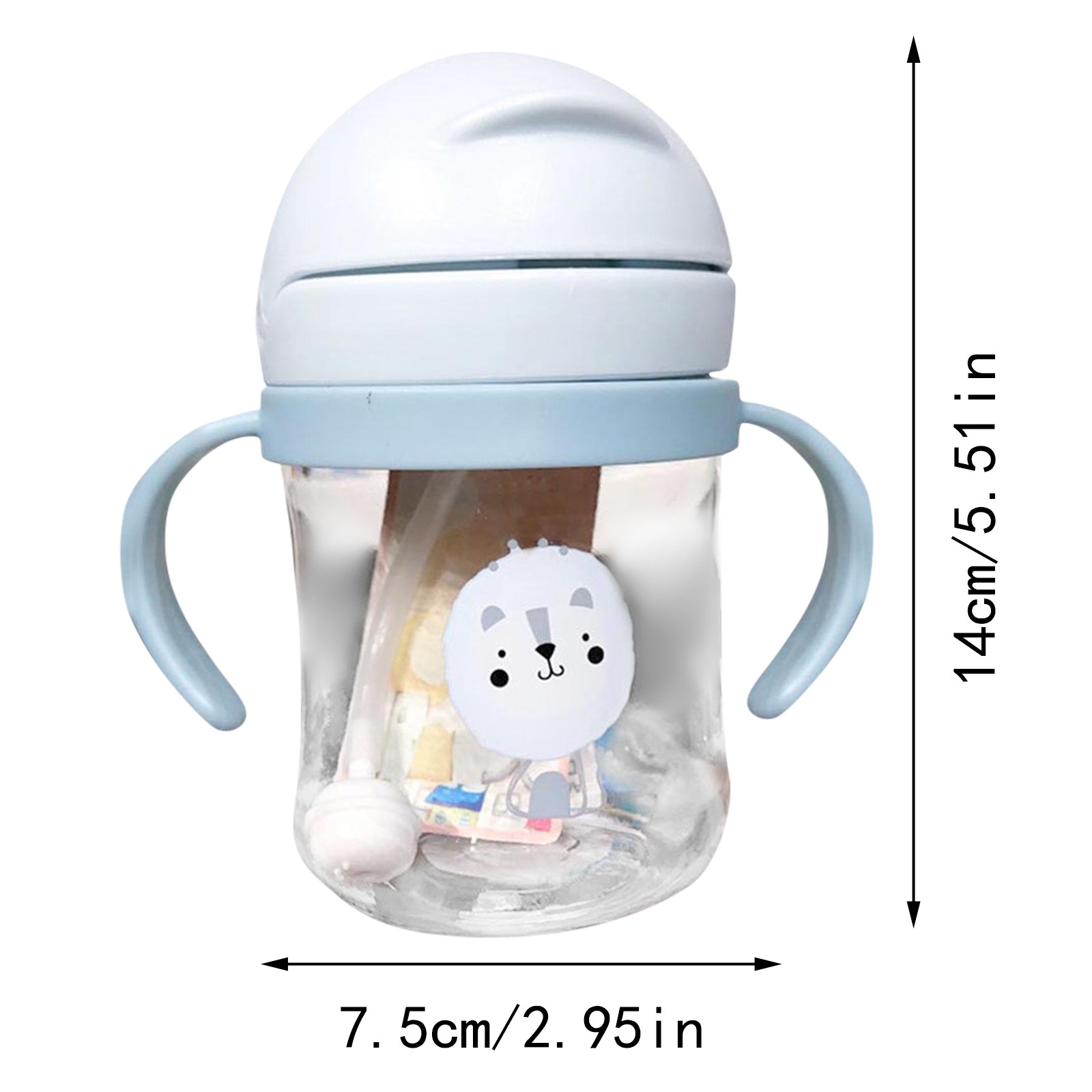 thumbnail video image 2 of Glass Water Bottle,Baby Feeding Cup With Children Learn Feeding Drinking Baby Water Bottle Kids Training Cup, 2 of 7