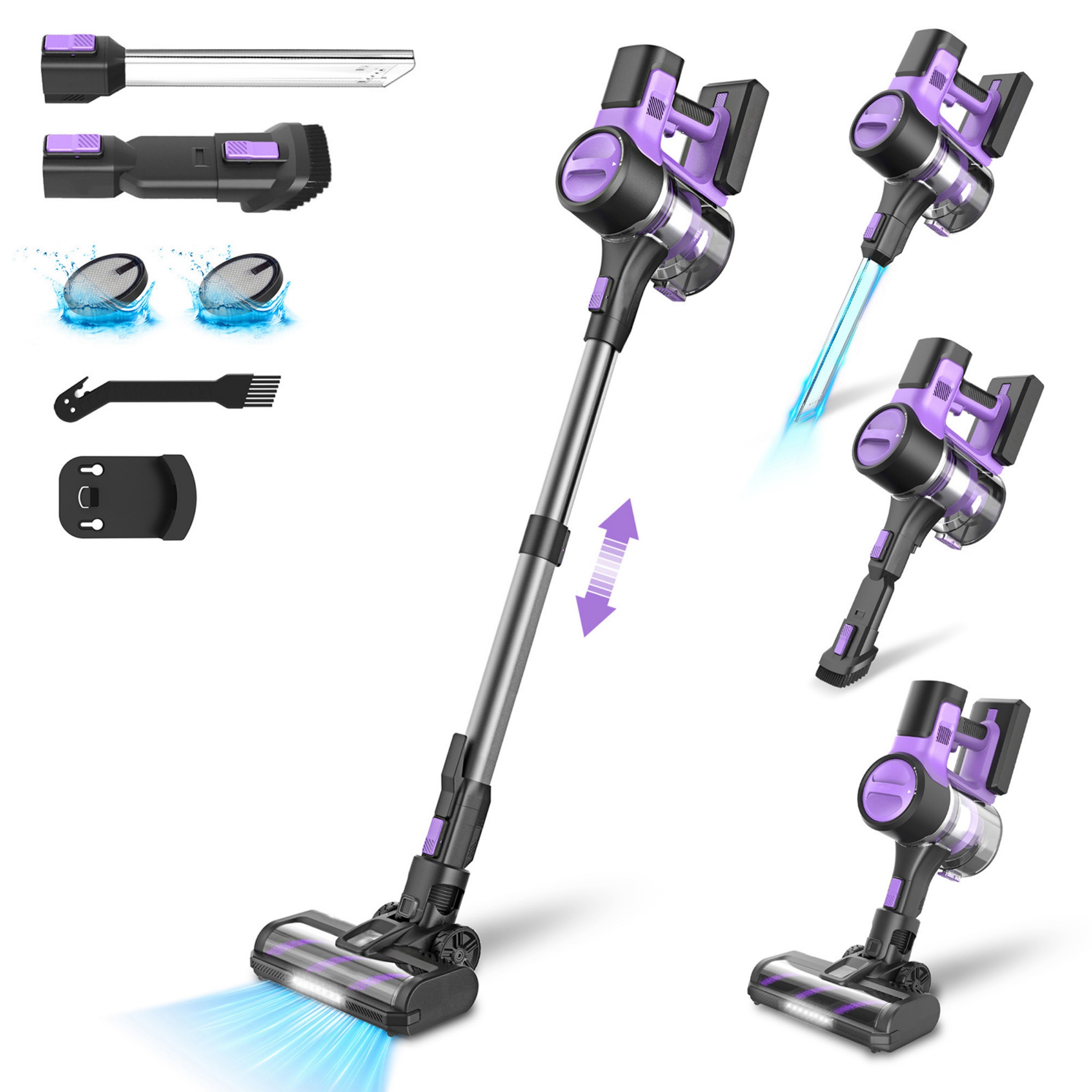 thumbnail video image 2 of Cordless Stick Vacuum Cleaner for Hard Floors and Low-Pile Rugs - HEPA Filter, Powerful Suction S10, 2 of 11