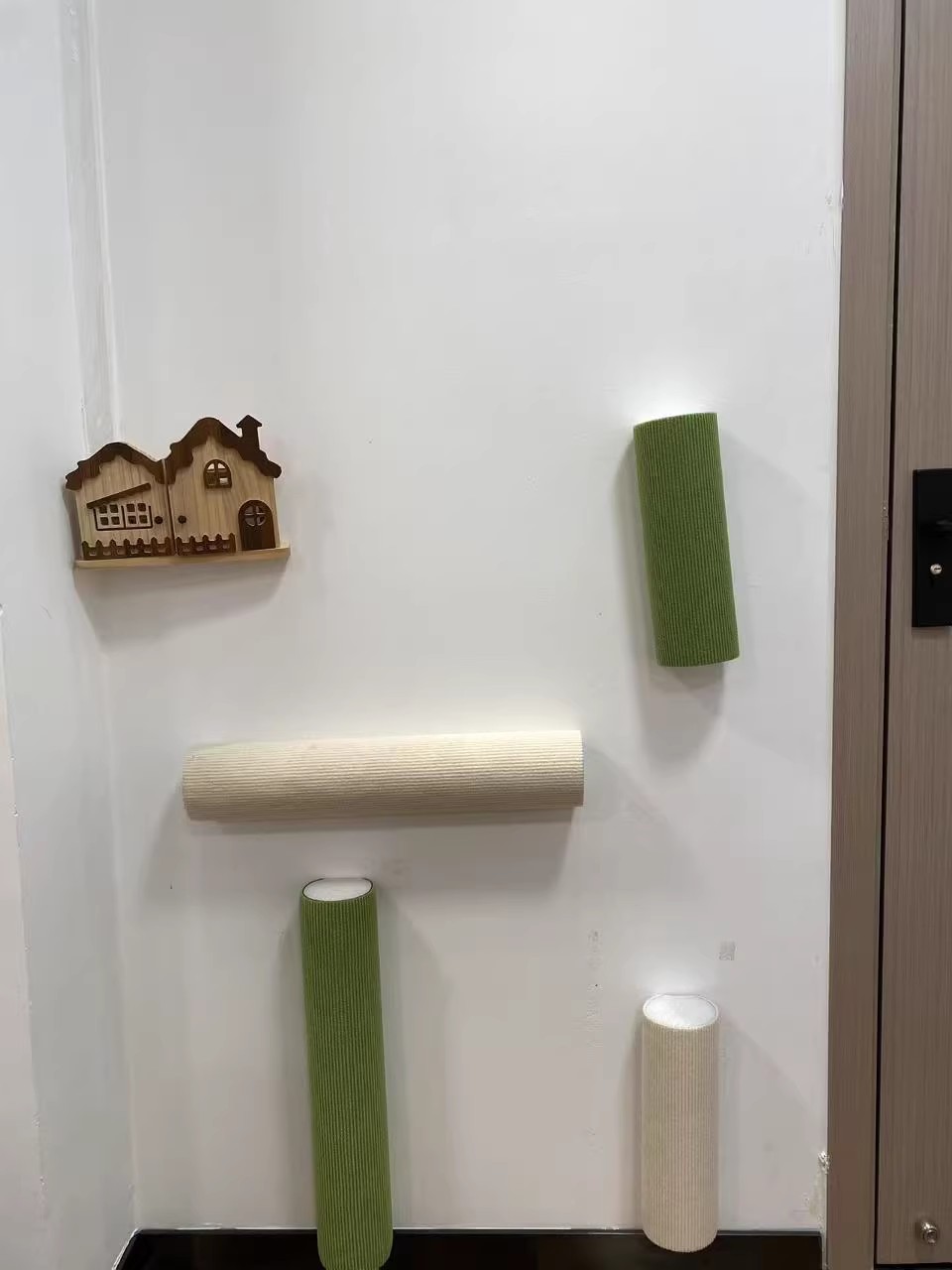 thumbnail video image 2 of 50Cm Wall-Mounted Cat Scratching Board, Self-Adhesive Cat Tree Climbing Ladder, Interactive Cat Toy For Indoor Cats, 2 of 7