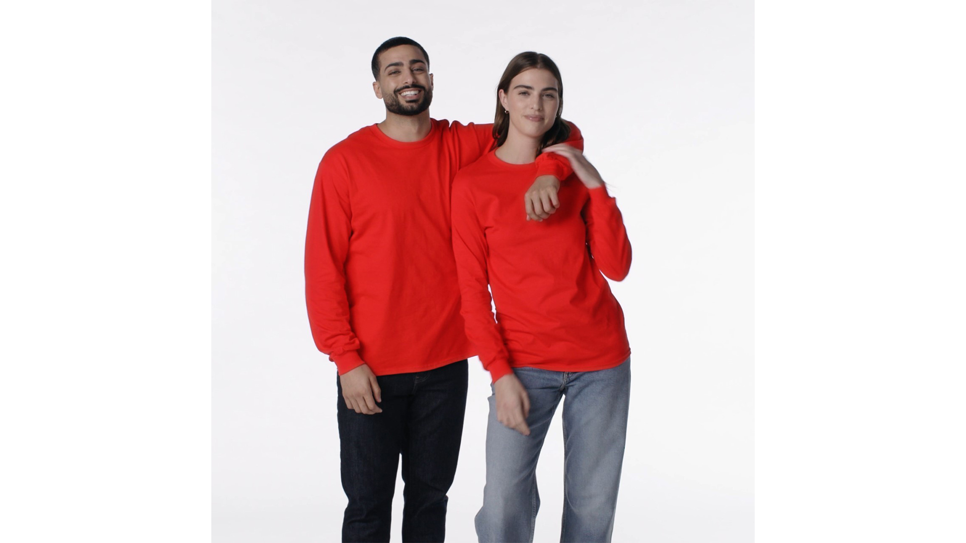 thumbnail video image 2 of Gildan Unisex Ultra Cotton Long Sleeve T-Shirt, 2-Pack, up to size 5xl, 2 of 5