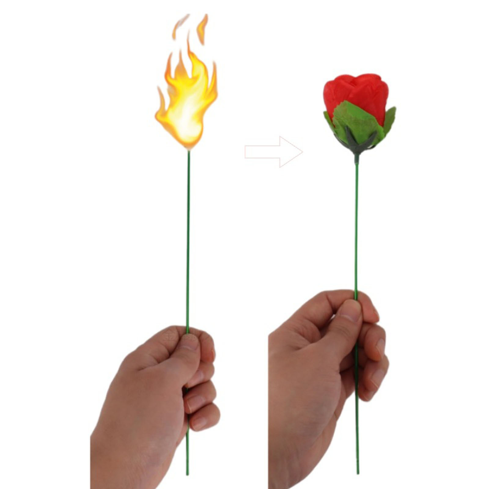 thumbnail video image 2 of Aufmer Torch to Rose Fire Magic Trick Flame Appearing Flower Professional Magician Props Mentalism Magic for Girlfriend / Wedding / Shows / Streets, 2 of 10