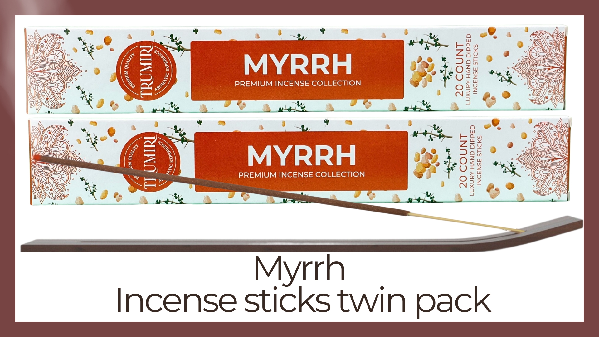 thumbnail video image 2 of Trumiri Incense Sticks - Total 40 Myrrh Scented Insence-Sticks - Dual Pack of 20 Insenses - Insents - Incents - Inscense - Incence - Incienso - All Natural Incense Sticks, 2 of 10