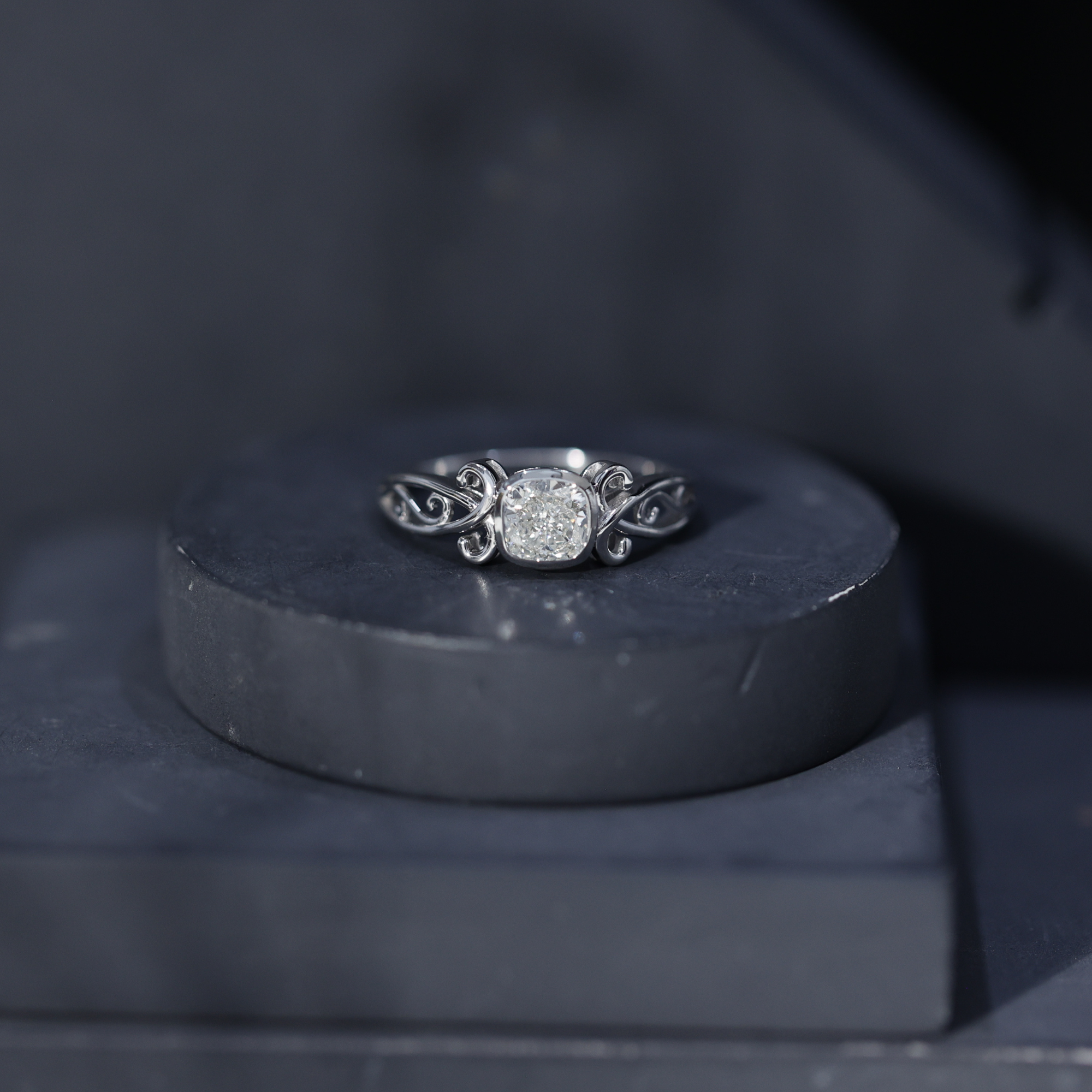 thumbnail video image 2 of Rosec Jewels Lab Grown Diamond Cushion Engagement Ring - EF-VS Quality - Gift For Women, 925 Sterling Silver, US 4.00, 2 of 8