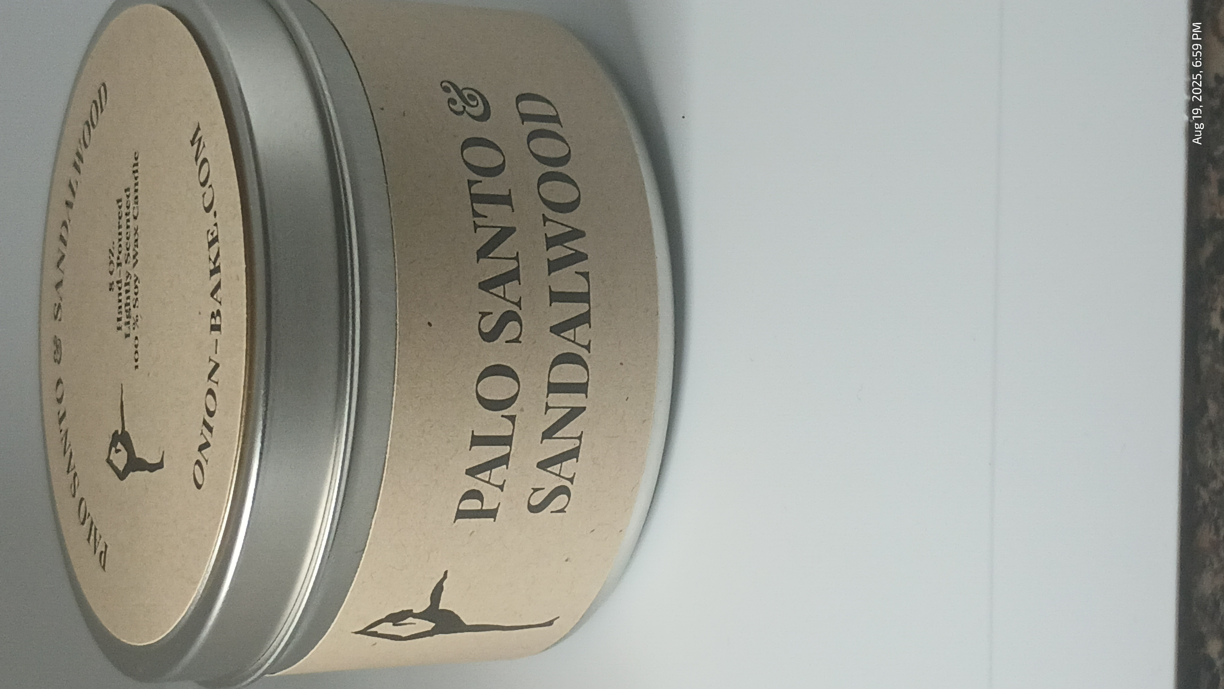 thumbnail video image 2 of Palo Santo and Sandalwood Soy Wax Candle, 2 of 4