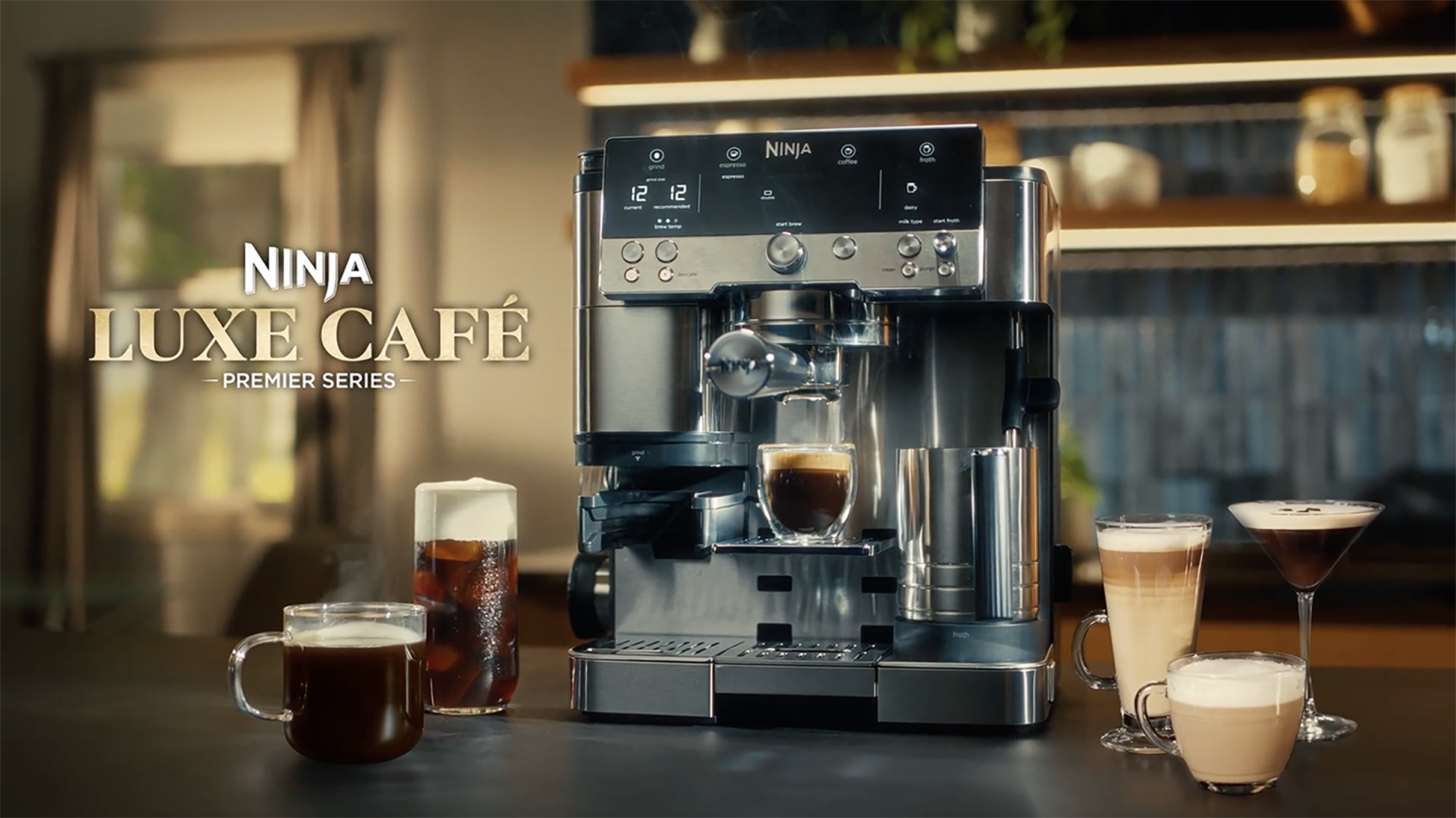 thumbnail video image 2 of Ninja Luxe Cafe Premier Series, Stainless Steel Espresso Machine and Drip Coffee Maker with integrated Coffee Grinder and Milk Frother, ES601, 2 of 13