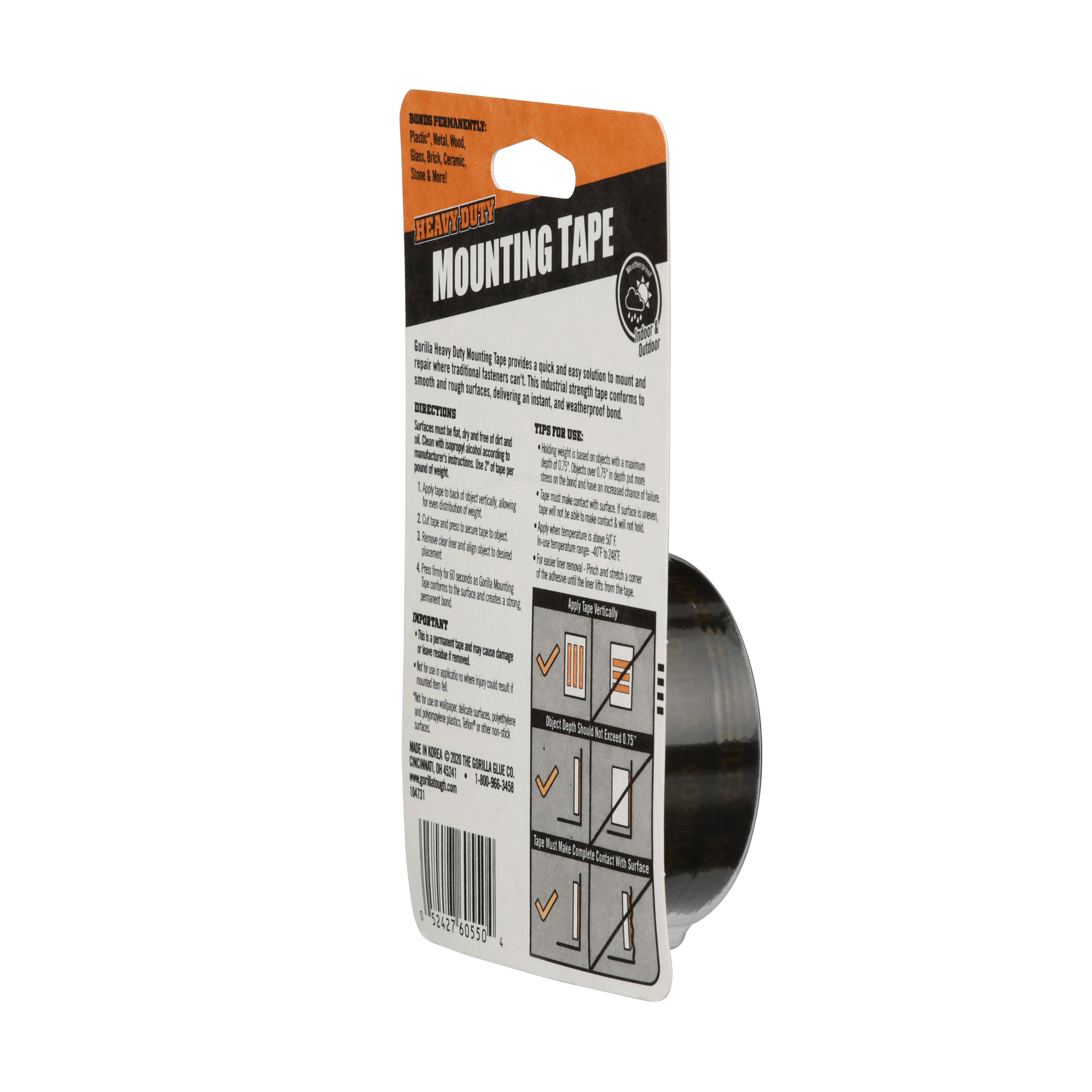 Gorilla 1 x 60 HD Black Mounting Gorilla Glue Tape – Town Line Paint