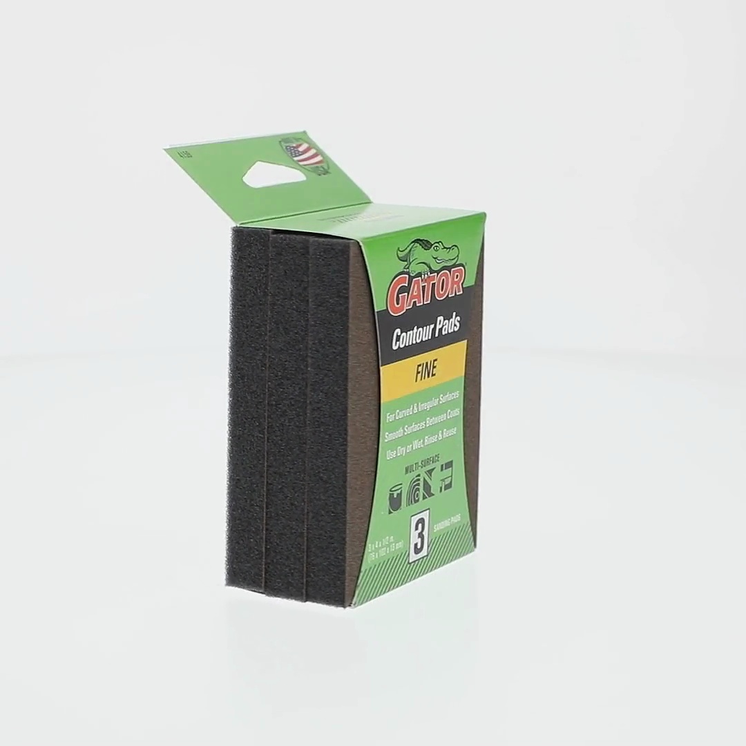 Gator 4159 3 in x 4 in x 1/2 in Fine Grit Contour Pads, 3 Pieces