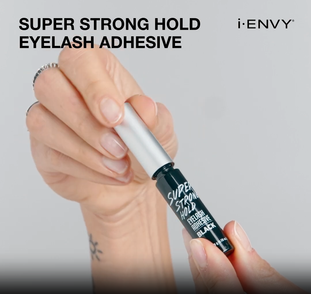 thumbnail video image 2 of i-Envy by KISS Super Strong Hold Eyelash Adhesive Waterproof, Long-Lasting Strip Lash Glue, Natural-Looking Allergy & Latex Free with Brush Applicator, Black, 2 of 10