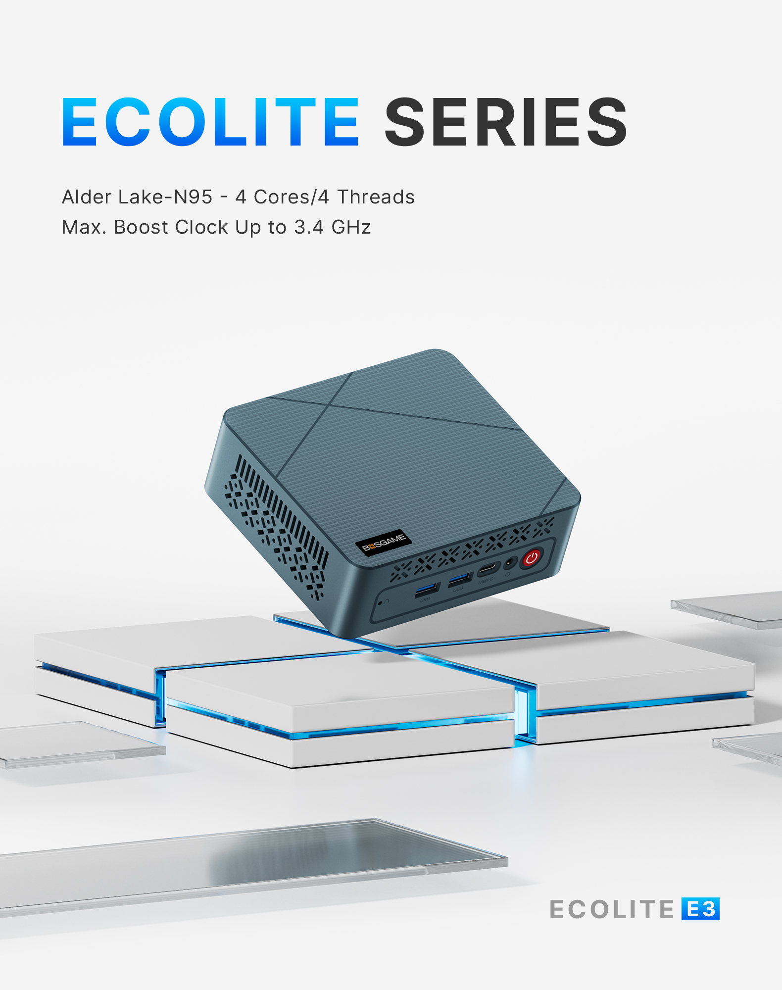 BOSGAME E3 neo Mini PC Intel N95 (up to 3.4GHz) 16GB DDR4 512GB m