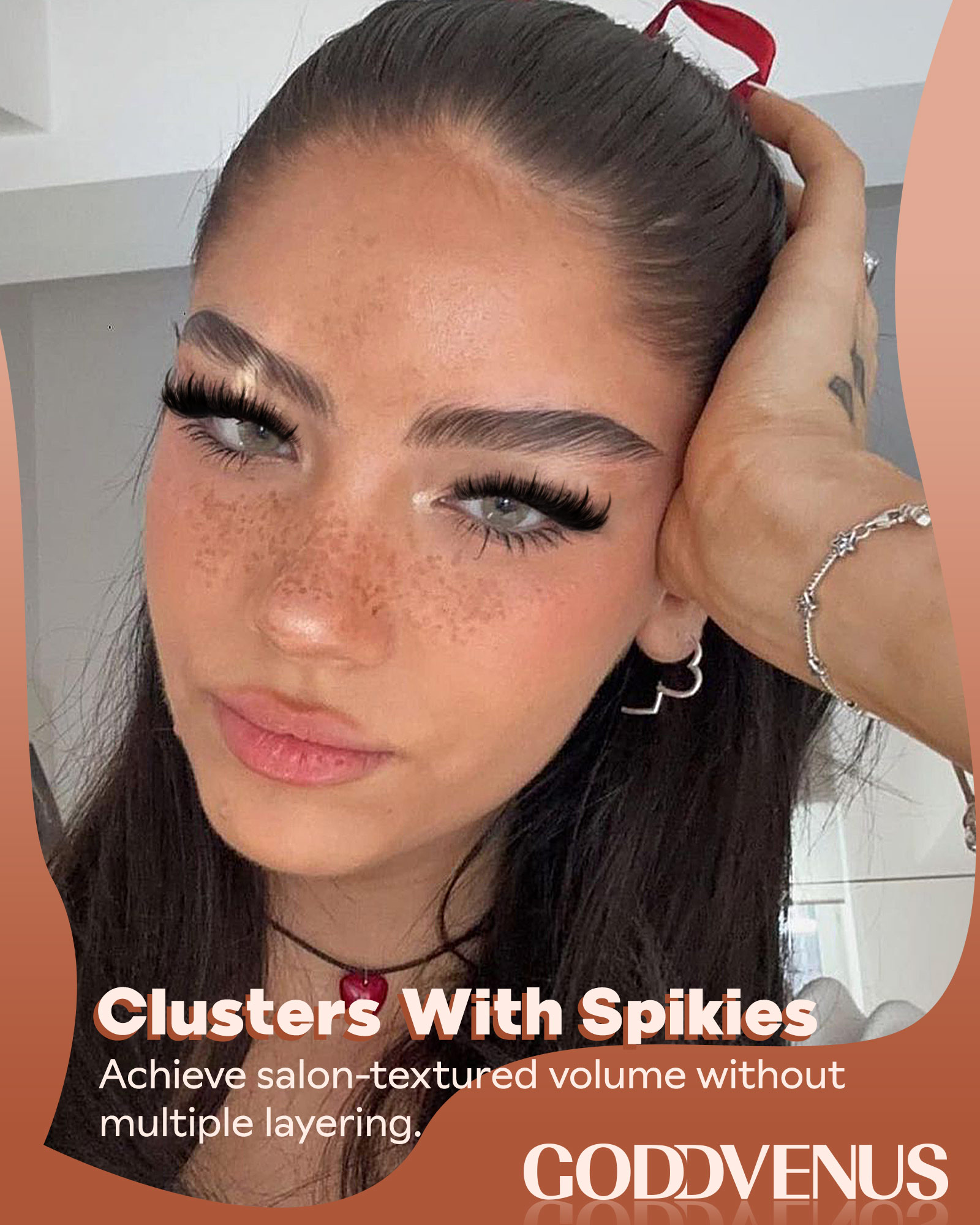 thumbnail video image 2 of Goddvenus DIY Manga Lash Clusters, D Curve 10-18mm Spiky Cluster Eyelash Extensions 204pcs Individual Eyelashes, 2 of 8