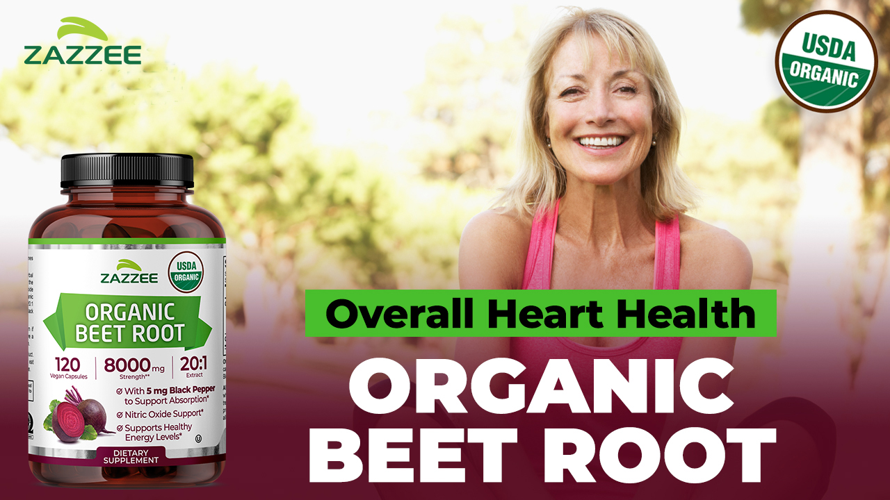 thumbnail video image 2 of Zazzee USDA Organic Beet Root 8000 mg Strength – Supports Nitric Oxide & Energy – 20:1 Extract, 2 of 12