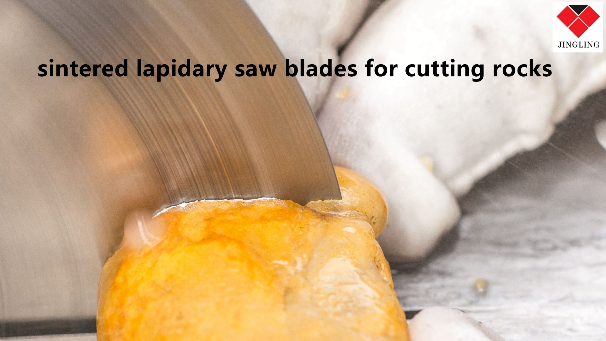 thumbnail video image 2 of 14" inch Diamond Lapidary Saw Blade Sintered Rim Trim Slab Cutting Gemstone Rocks Arbor Hole 1 in, 2 of 9