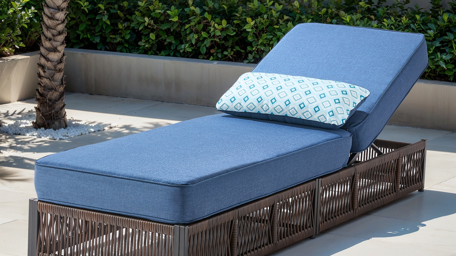 thumbnail video image 2 of Opohoro Adjustable Outdoor Rattan Wicker Chaise Lounge for Patio, Poolside with UV-Resistant 5" Thick Cushion - Beige, 2 of 12