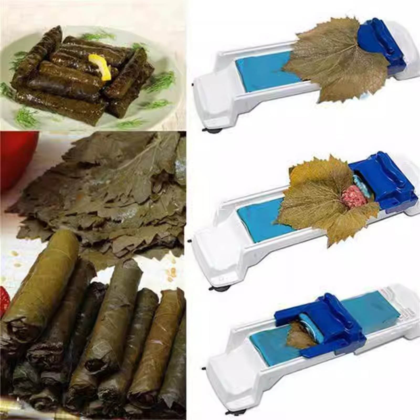 thumbnail video image 2 of Grape Leaf Roller Machine Vegetable Meat Mincer Stuffed Vine Leaves Maker Easy DIY Tool For Beginners And Kids, 2 of 6