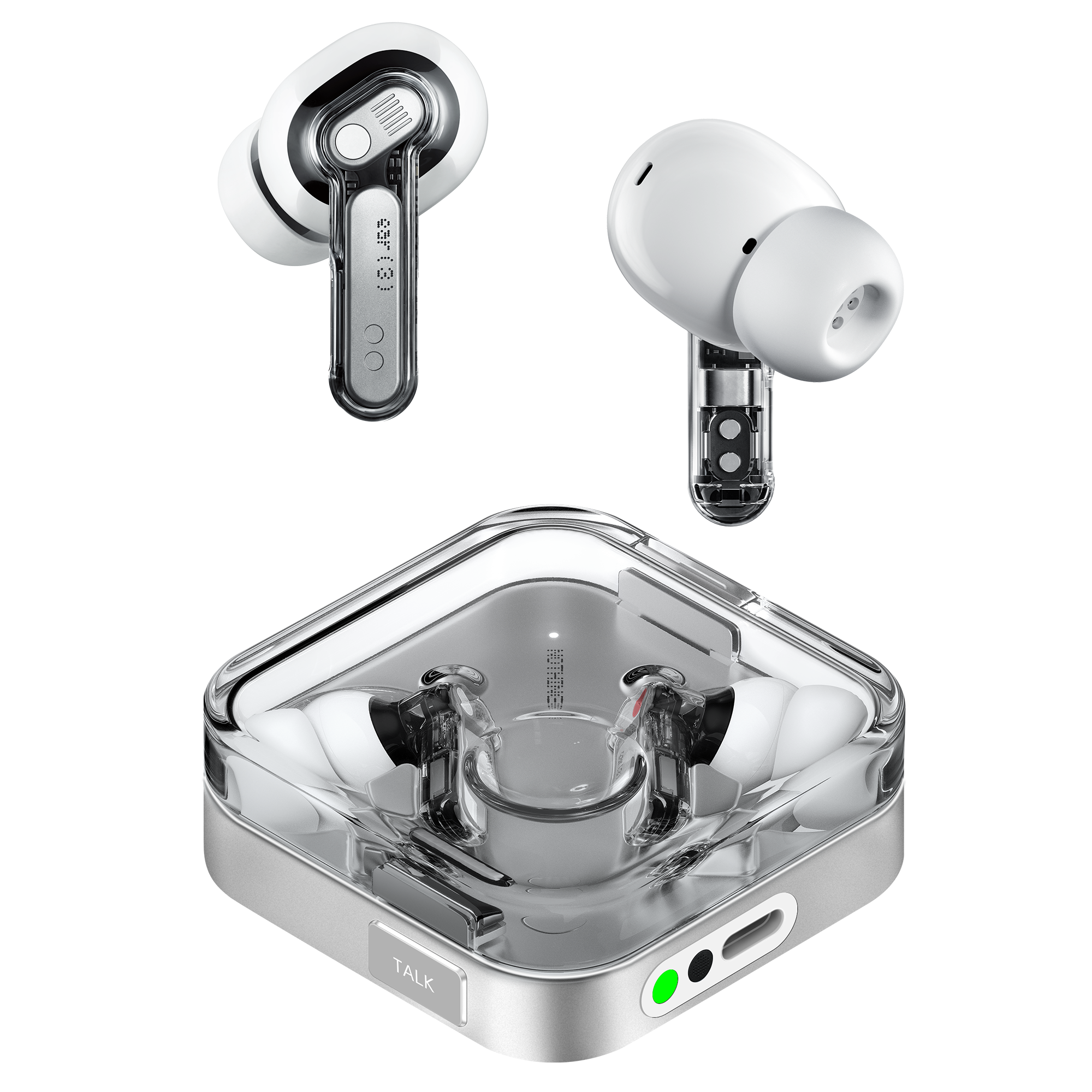 thumbnail video image 2 of Nothing Ear (3) Wireless Earbuds Super Mic 45dB Hybrid Active Noise Cancelling Bluetooth Headphones Hi-Res 6 Mics, 12mm Dynamic Bass Boost, Dual Connect ANC Sport Ear Buds for iPhone Android, White, 2 of 11