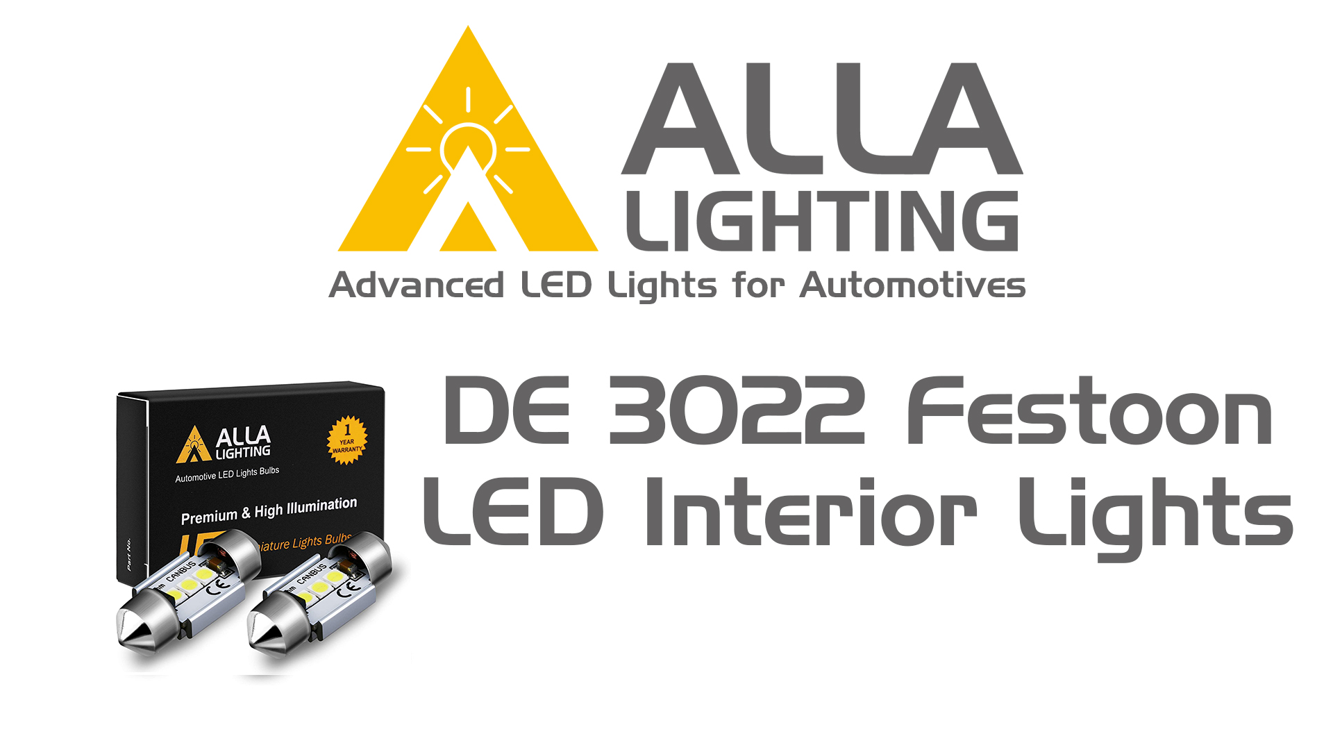 thumbnail video image 2 of Alla Lighting Super Bright DE3022 DE3175 LED Bulbs Ice Blue 31mm CAN-BUS Festoon Cars, Trucks LED Interior Dome Map Trunk Step Courtesy Lights DE3021 3175 6428, 2 of 8