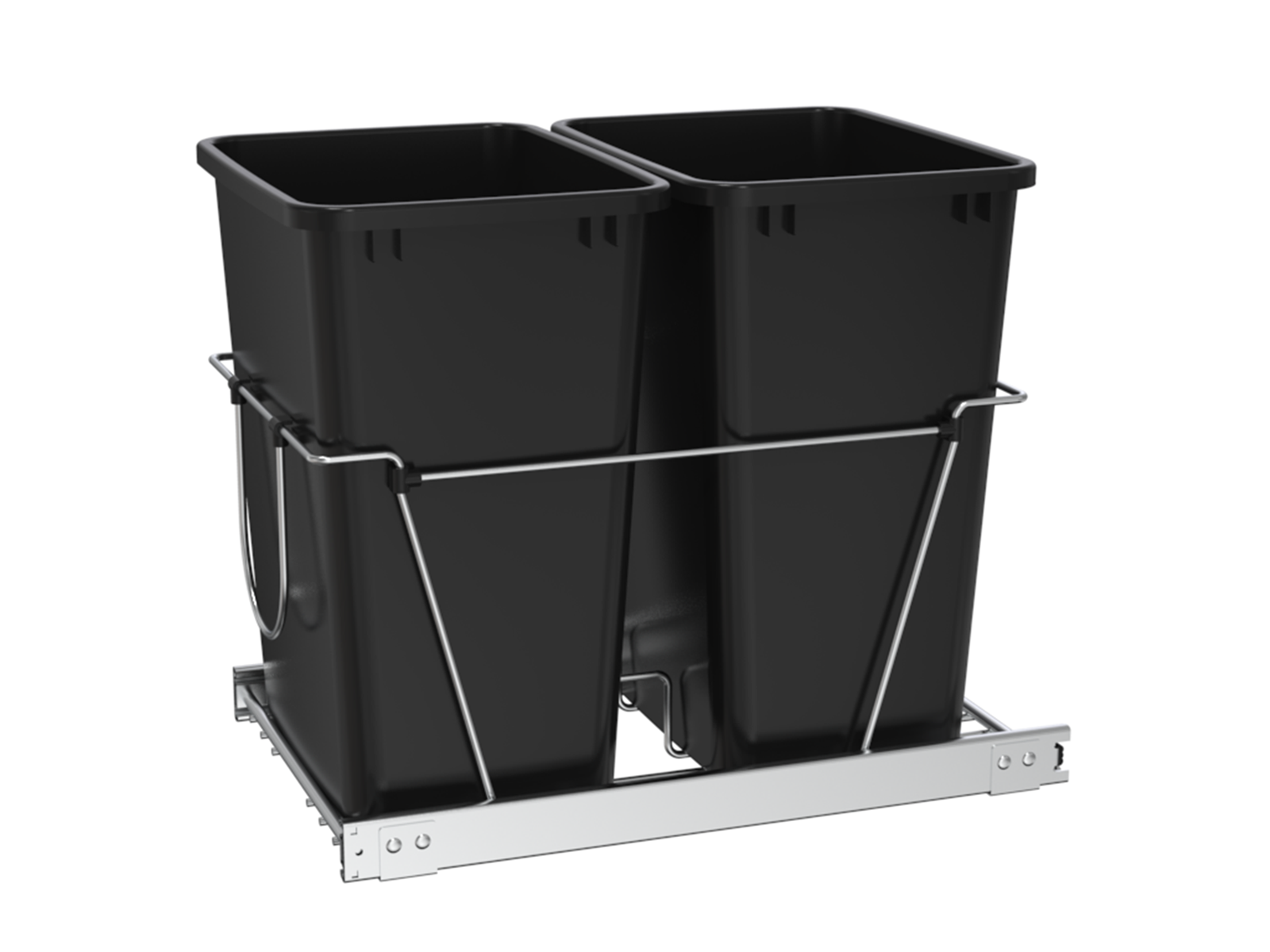 ZENY Hideaway Dual Trash Can Slider, Sliding Pull Out 35