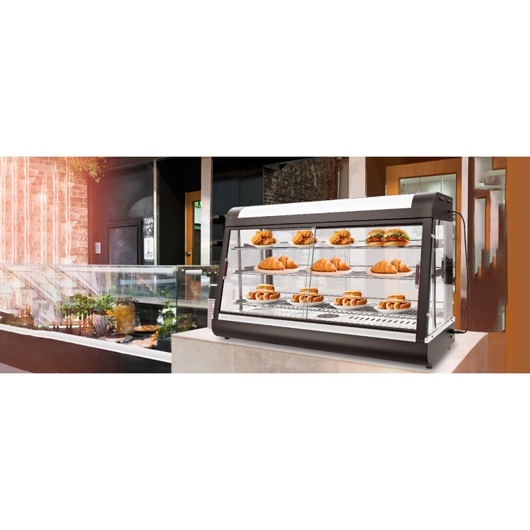 35-Inch Commercial Food Warmer Cabinet - Countertop Pizza Pastry Warmer With LED Light, 1500W