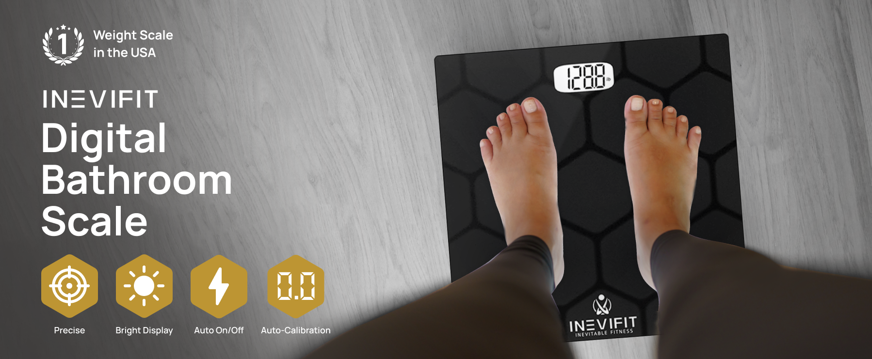 thumbnail video image 2 of INEVIFIT Bathroom Scale, Highly Accurate Digital Body Weight Scale Up to 400lbs - White, 2 of 7