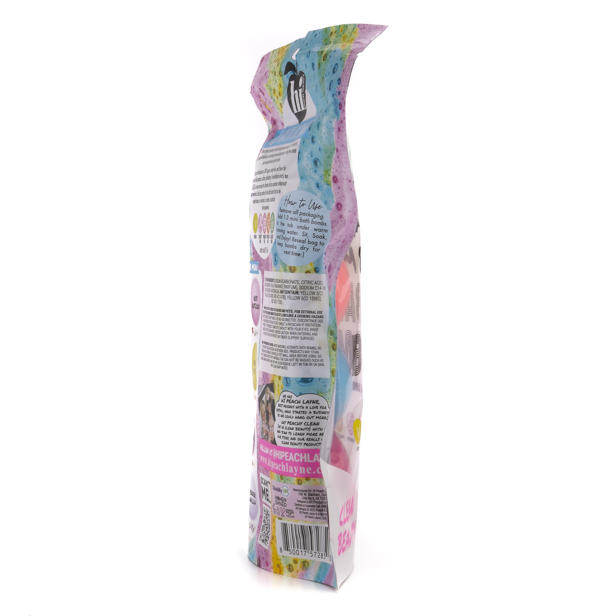 Hi Peach Layne Mini Bath Bomb Bag, 8 Assorted Scents with Surprise