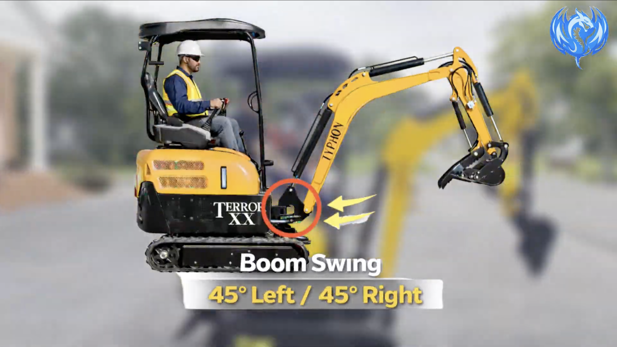 thumbnail video image 2 of 4,000 lb TYPHON Terror XX Mini Excavator Rubber Track with Kubota D902 Diesel Engine USA, 2 of 13