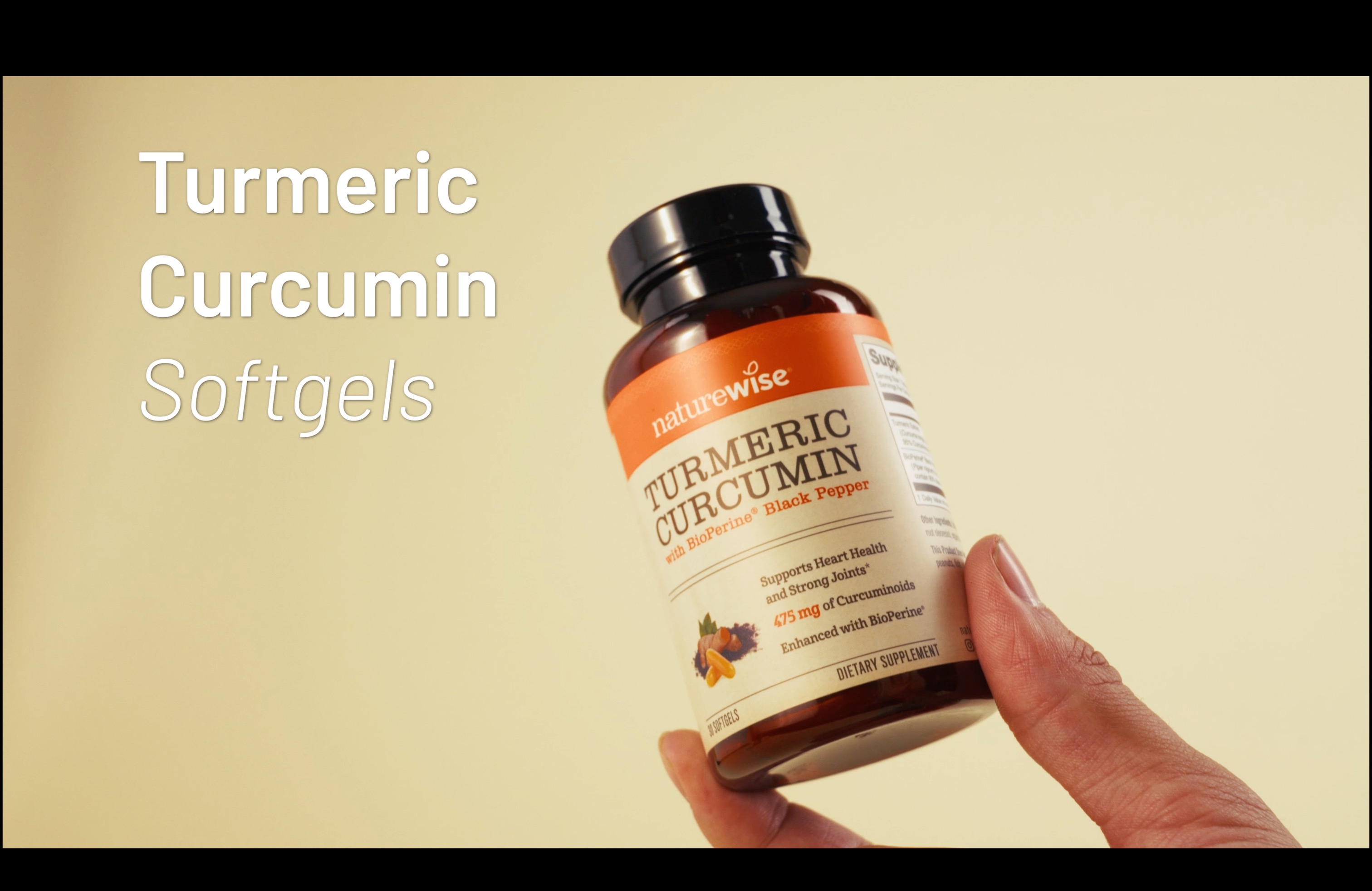 thumbnail video image 2 of NatureWise Turmeric Curcumin 500mg + Bioperine Black Pepper - 90 Count[90-Day Supply], 2 of 12
