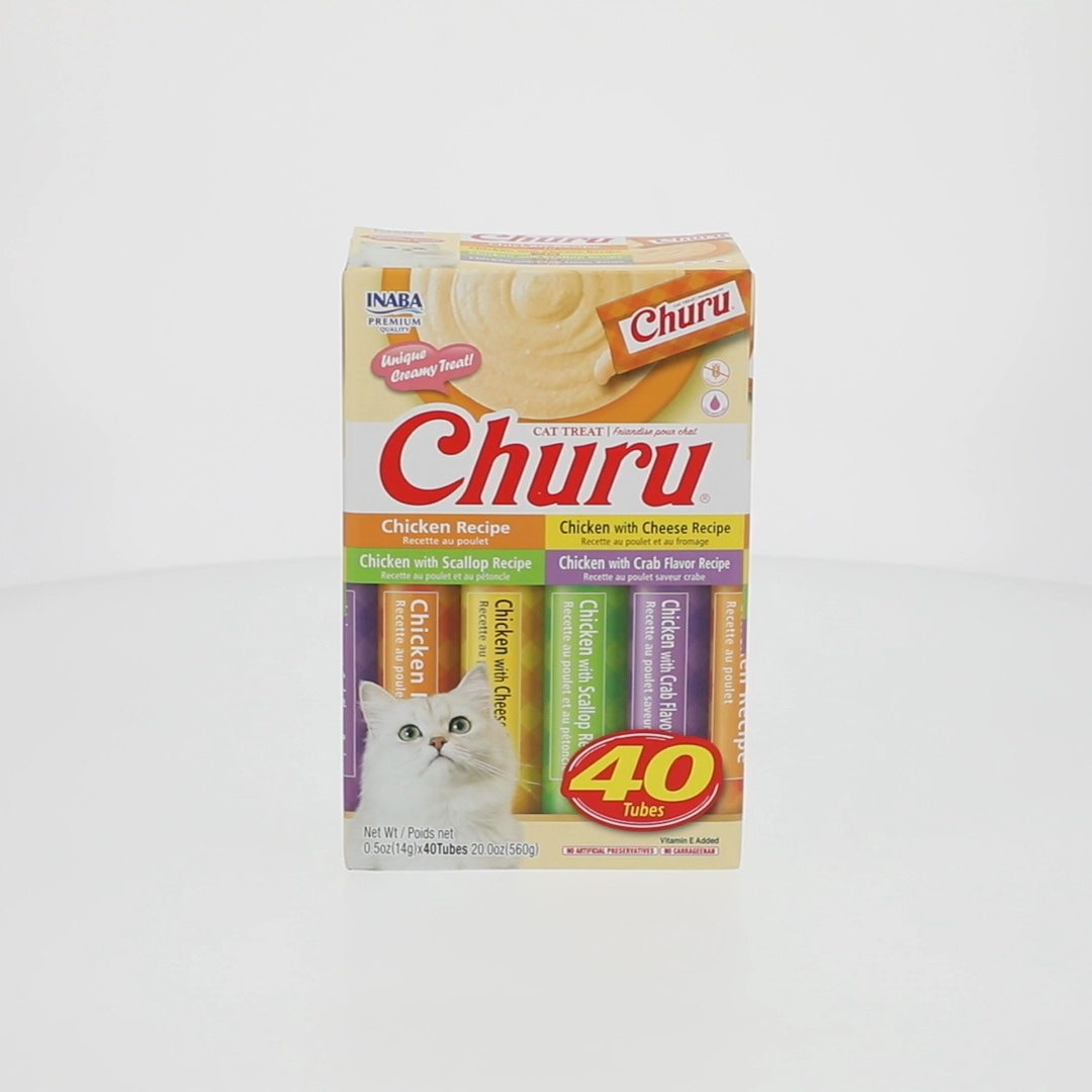 Inaba Churu Creamy, Lickable Wet Cat Treats, 0.5 oz, 40 Tubes
