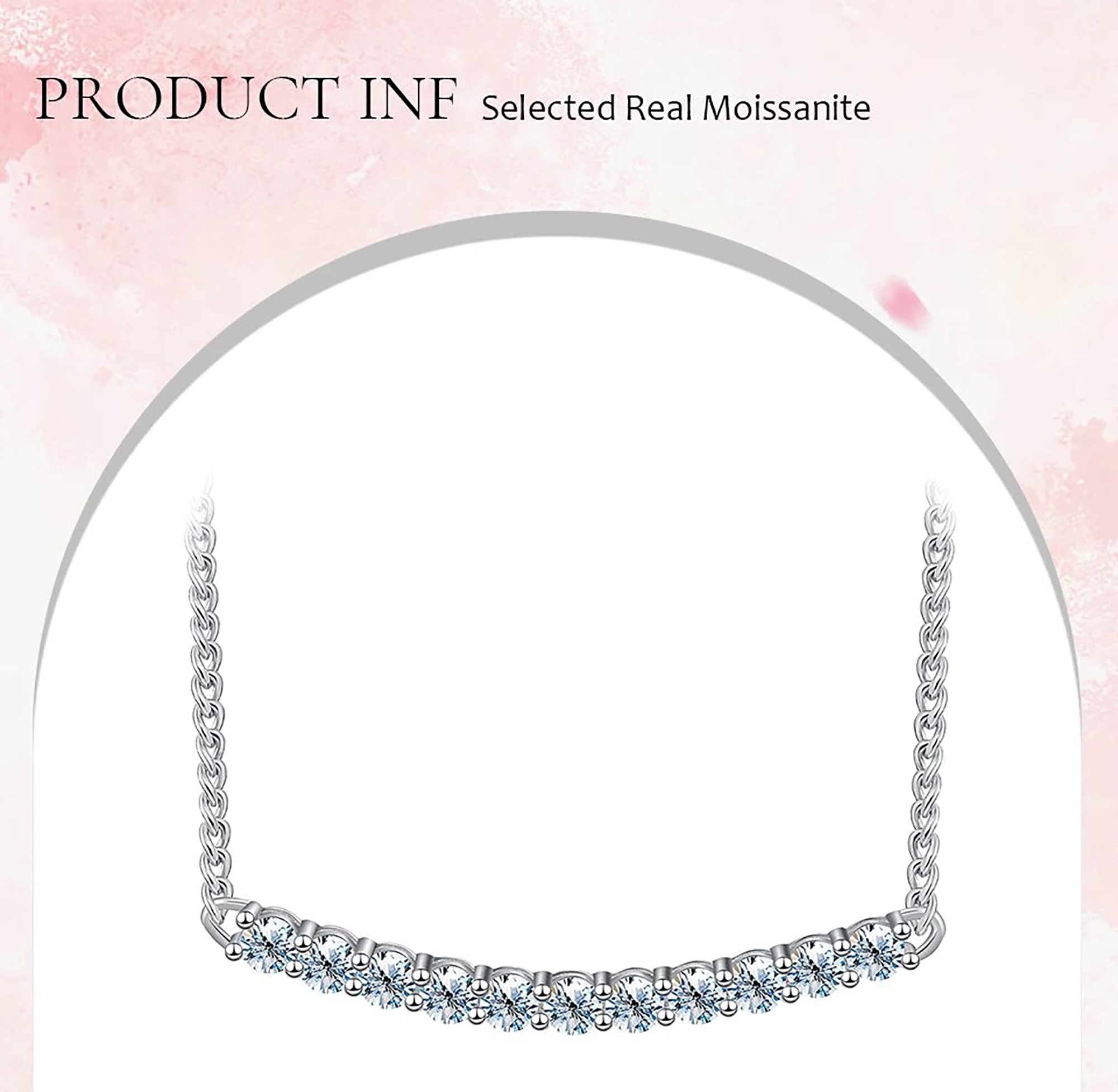 thumbnail video image 2 of Atobao 925 Sterling Silver 18K White Gold Plated Bar Designs Moissanite Necklace - Elegant and Dainty Sterling Silver Necklace for Women, Jewelry Gift for Her 16" with 2" Extension, 2 of 13