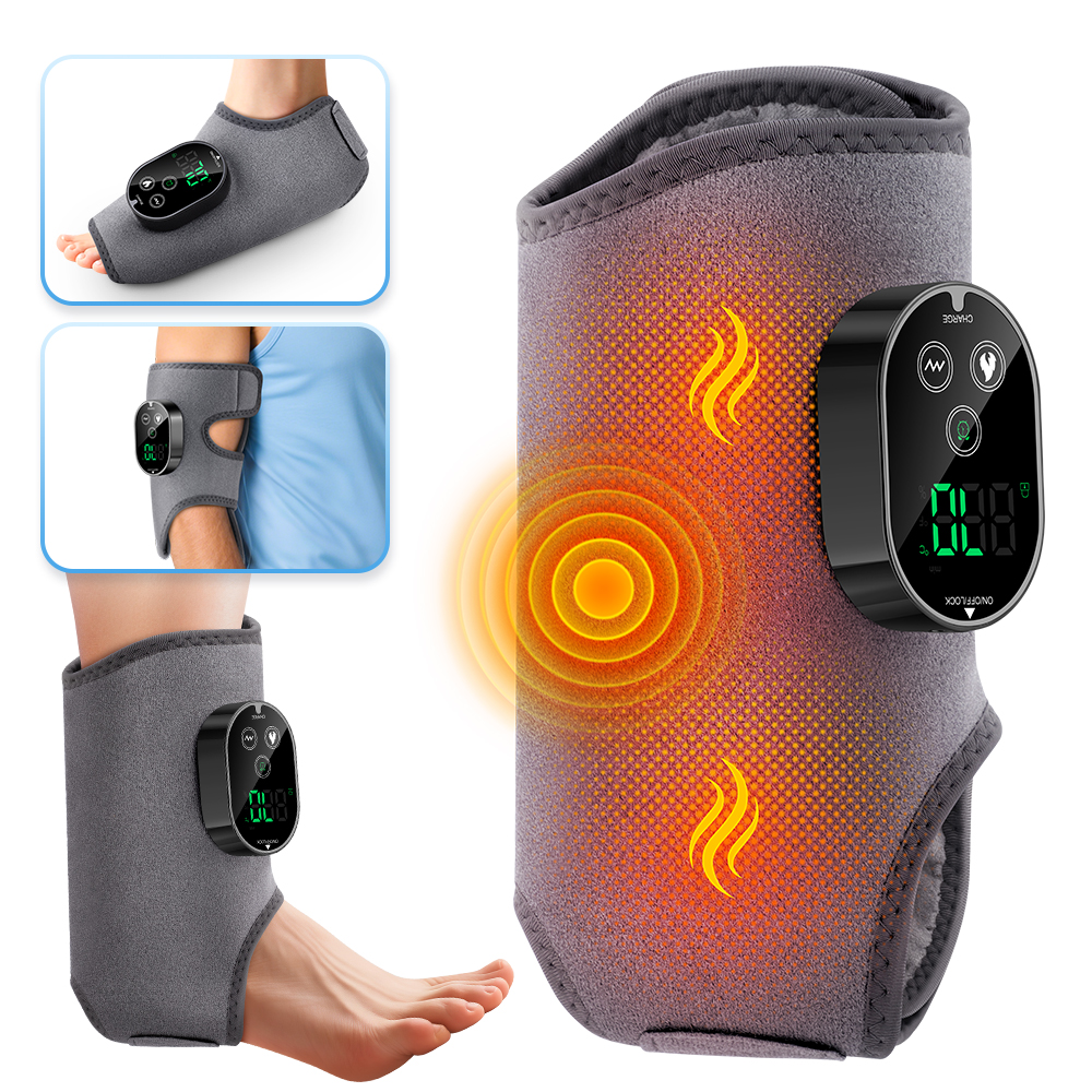 thumbnail video image 2 of Cordless Heated Ankle Massager, Foot Massager, Ankle Brace Wrap Warmer with 6 Heat & 3 Vibration, 3 Timer Settings, 3000mAh Battery, Ankle Heating Pad for Home, 2 of 13