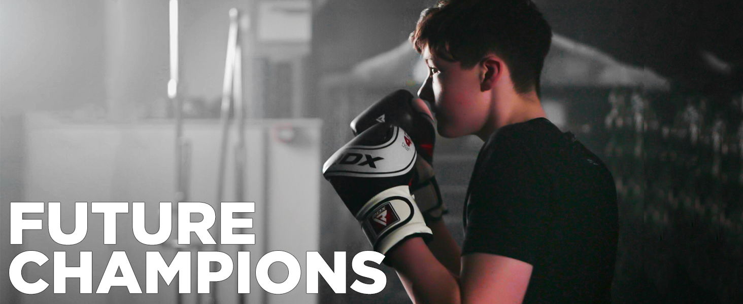 thumbnail video image 2 of RDX Boxing Gloves for Kids, Maya Hide Leather Junior Champions Punching Training Gloves for Boxing, MMA, Muay Thai Gloves with Ventilated Palm, 2 of 9
