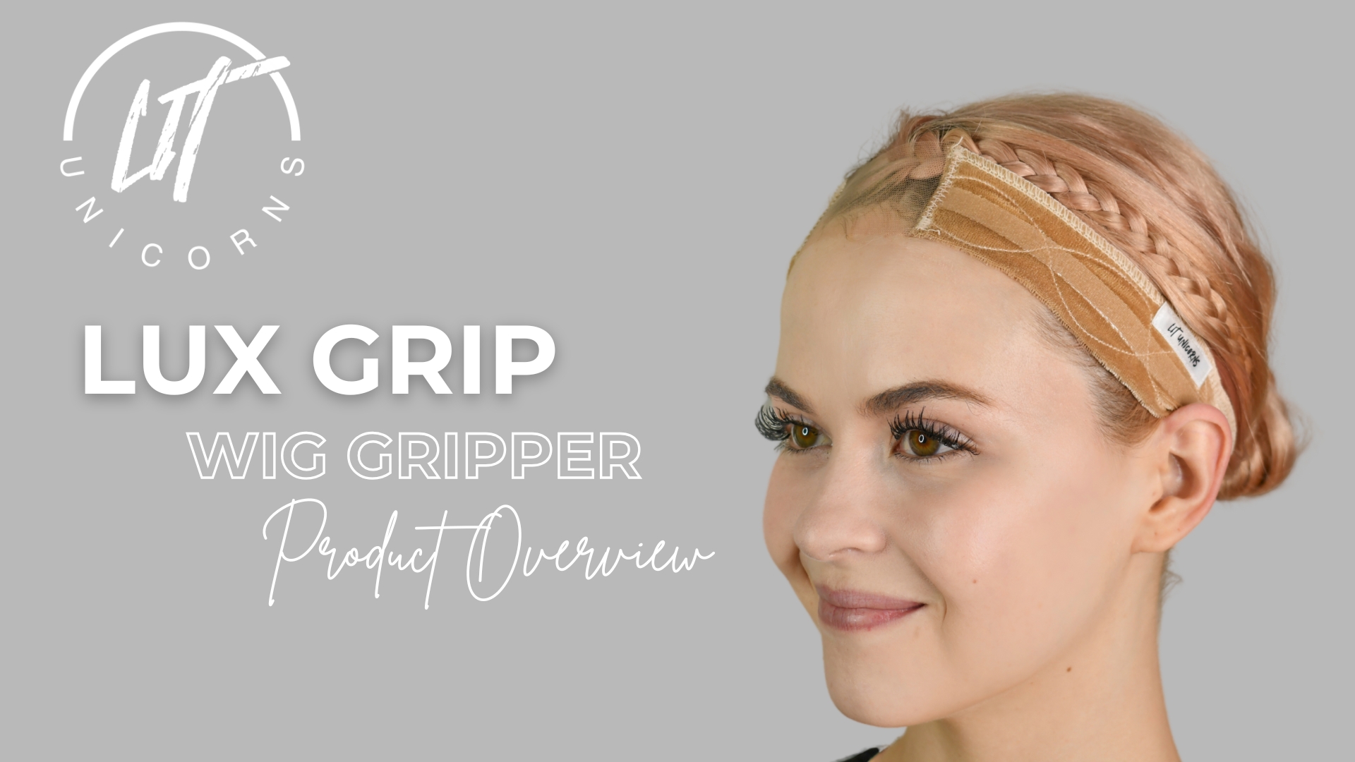 thumbnail video image 2 of Lit Unicorns Silicone Lace Wig Gripper Band - Beige, 2 of 8