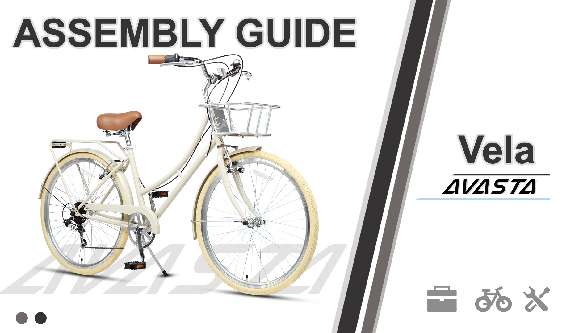 AVASTA 26 Inch Hybrid Bike, Lightweight Step-Through Hi-Ten Steel