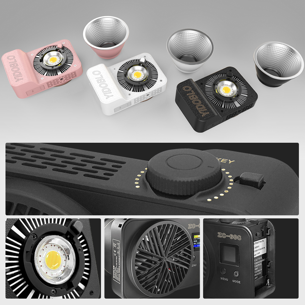 thumbnail video image 2 of Yidoblo ZC-60C 60W 2700-7500K RGB Pocket COB LED Video Light With APP Control, 2 of 12