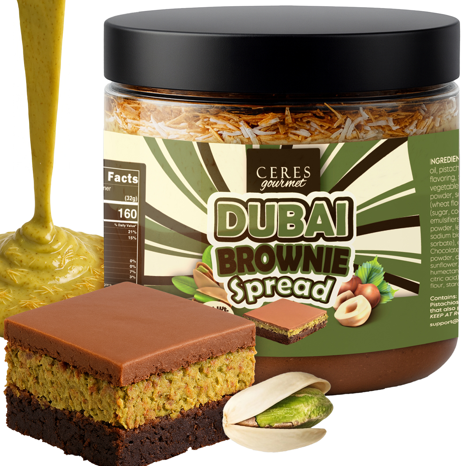 Ceres Gourmet Pistachio Butter Spread, Dubai Chocolate Kataifi