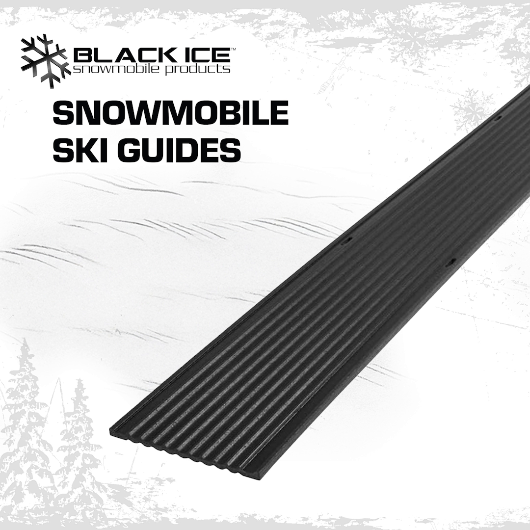 thumbnail video image 2 of 7' 10in L Black Ice Snowmobile Ski Carbide Glide Protector Guides - 4 pack, 2 of 5
