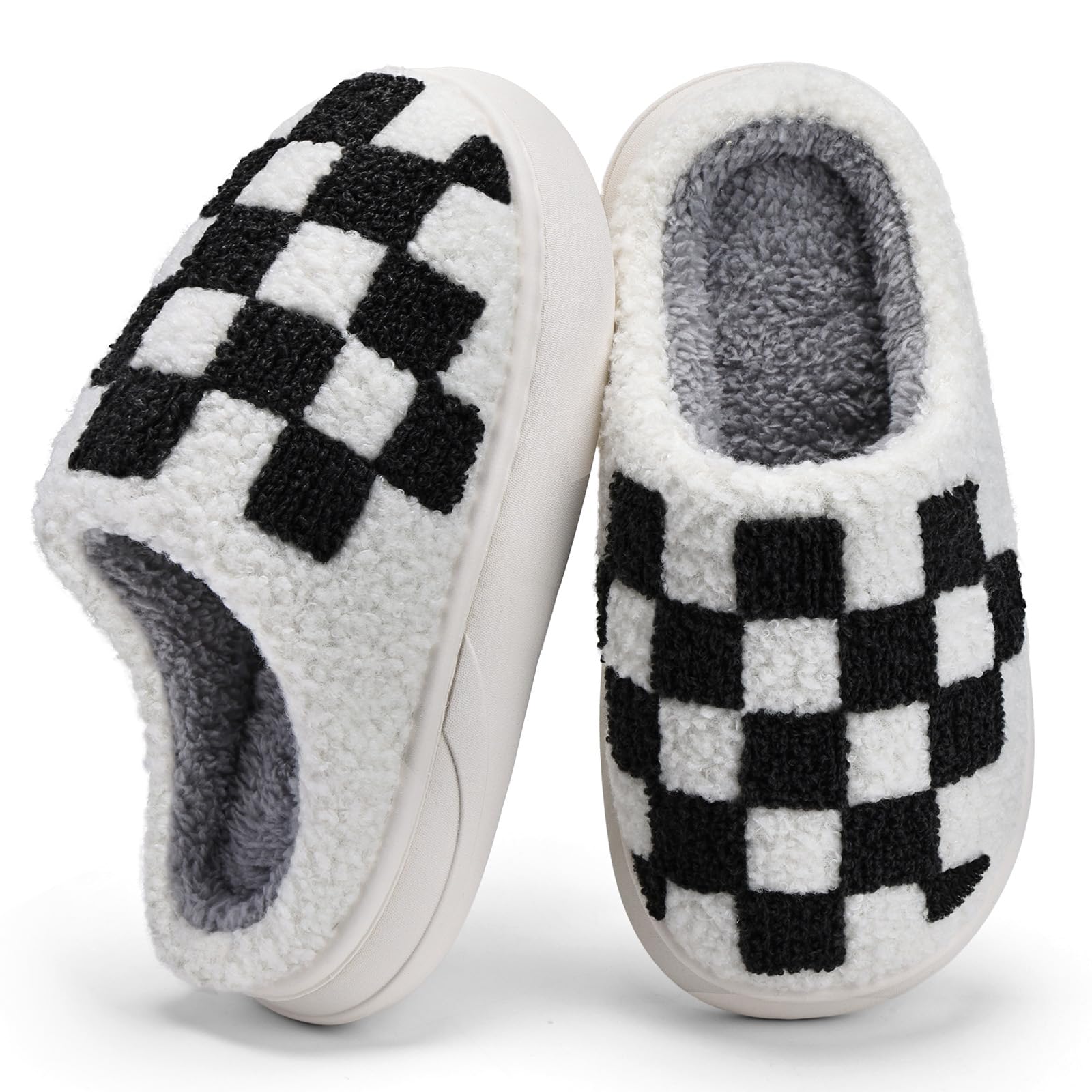 thumbnail video image 2 of Kid Cotton Slipper for Toddler Boys Girls, Soft Plush Cute Fuzzy Winter Slide House Slippers, Warm Non‑Slip Thick Sole Footwear for Little Kid & Big Kid, 2 of 7