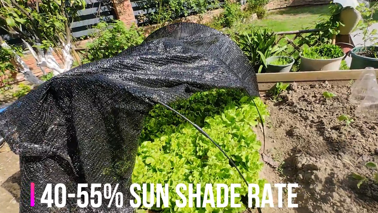 thumbnail video image 2 of 40% Black 10'x10' Sun Mesh Shade Sunblock Shade UV Resistant Net for Garden Flower Plant, 2 of 4